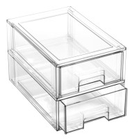 Bino Stackable Storage Drawers Small 2 Pack Clear The Crate Collection Storage Bins With Drawers Bathroom Organizers A