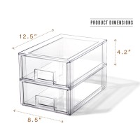 Bino Stackable Storage Drawers Small 2 Pack Clear The Crate Collection Storage Bins With Drawers Bathroom Organizers A