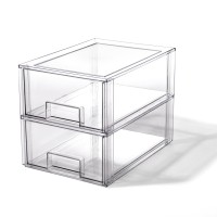 Bino Stackable Storage Drawers Large 2 Pack Clear The Crate Collection Storage Bins With Drawers Bathroom Organizers A