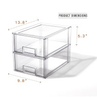 Bino Stackable Storage Drawers Large 2 Pack Clear The Crate Collection Storage Bins With Drawers Bathroom Organizers A