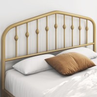 Yaheetech Full Bed Frames Metal Platform Bed With Victorian Style Wrought Iron Headboard And Footboard/Easy Assembly/No Box Spring Needed/Antique Gold Full Bed