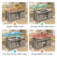 Sedeta Lift Top Coffee Table 4 In 1 Multifunction Convertible Coffee Tables With Storage And Hidden Compartment Farmhouse Cof