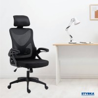 Styrka | Kova Model Office Executive Chair | Ergonomic, Headboard, High Back, Adjustable Height And Lumbar Support | 360 Swivel