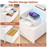 Aheaplus L Shaped Desk With File Drawer 66 Reversible L Shaped Computer Desk With Power Outlet Led Strip Gaming Desk With