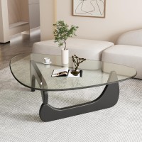 Coffee Tables For Living Room Triangle Glass Coffee Table With Wooden Base Midcentury Modern Abstract End Table For Study Roo