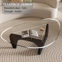 Coffee Tables For Living Room Triangle Glass Coffee Table With Wooden Base Midcentury Modern Abstract End Table For Study Roo