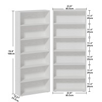 Ironck Bookshelves And Bookcases Set Of 2 Floor Standing 6 Tiers Display Storage Shelves 70 In Tall Bookcase Home Decor Furnitur