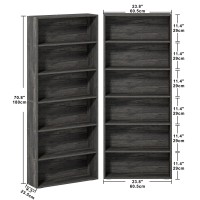 Ironck Bookshelves And Bookcases Set Of 2 Floor Standing 6 Tiers Display Storage Shelves 70 In Tall Bookcase Home Decor Furnitur