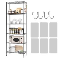 Homefort 6Shelving Unit Adjustable Wire Shelving Metal Wire Shelf With Shelf Liners And Hooks For Kitchen Closet Bathroom