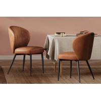 Vasagle Ekho Collection Dining Chairs Set Of 2 Upholstered Kitchen Chairs Comfortable Seat Synthetic Leather With Stitching