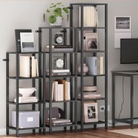 Tutotak Bookshelf 4Tier Tall Book Shelf Narrow Bookcase For Small Space Diy Stackable Bookshelf For Living Room Office St