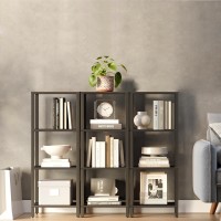 Tutotak Bookshelf 4Tier Tall Book Shelf Narrow Bookcase For Small Space Diy Stackable Bookshelf For Living Room Office St