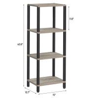 Tutotak Bookshelf 4Tier Tall Book Shelf Narrow Bookcase For Small Space Diy Stackable Bookshelf For Living Room Office St