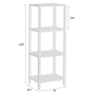 Tutotak Bookshelf 4Tier Tall Book Shelf Narrow Bookcase For Small Space Diy Stackable Bookshelf For Living Room Office St