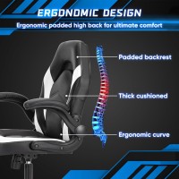 Dumos Ergonomic Computer Gaming Chair Big And Tall With Comfy Lumbar Support Height Adjustable Home Office Pu Leather With Fl