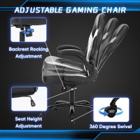 Dumos Ergonomic Computer Gaming Chair Big And Tall With Comfy Lumbar Support Height Adjustable Home Office Pu Leather With Fl