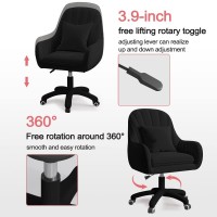 Xuegw Home Office Chair Computer Chair With Midback Upholstered Modern Tufted Computer Task Chair Swivel Height Adjustable Velv