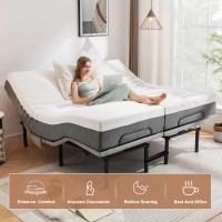 Asonly Adjustable Bed Frame Split King Adjustable Bed Base With Massage Zero Gravity Electric Bed With Wireless Remote Head A