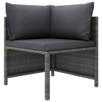 Vidaxl 12 Piece Patio Lounge Set - Gray Poly Rattan Outdoor Furniture With Cushions - Versatile & Durable Garden Seating