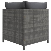 Vidaxl 12 Piece Patio Lounge Set - Gray Poly Rattan Outdoor Furniture With Cushions - Versatile & Durable Garden Seating