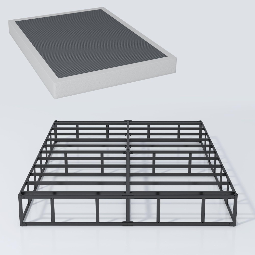 Xinxinyan King Size Box Spring 7 Inch High Heavy Duty Mattress Foundation Sturdy Metal Box Spring Only With Fabric Cover Set E