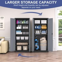 LISSIMO Metal Garage Storage Cabinet,71 H Tall Tool Cabinet with 2 Doors and 5 Adjustbale Shelves,Lockable Tool Cabinet for Garage,Basement,Home Office
