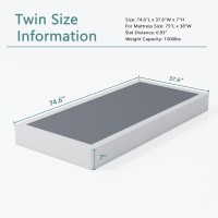 Xinxinyan Twin Box Spring 7 Inch High Heavy Duty Mattress Foundation Sturdy Metal Box Springs Only With Fabric Cover Set Easy