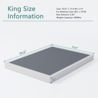 Xinxinyan King Size Box Spring 5 Inch High Heavy Duty Mattress Foundation Sturdy Box Springs Only With Fabric Cover Set Easy A