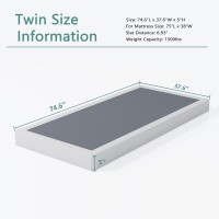 Xinxinyan Twin Box Spring 5 Inch High Heavy Duty Mattress Foundation Sturdy Metal Twin Box Spring Only With Fabric Cover Set Ea