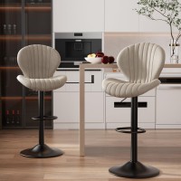 Nalupatio Bar Stools Set Of 2 Modern Swivel Bar Chairs Barstools Counter Height With High Backrest Easy 35 Minute Assembly Fo