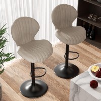 Nalupatio Bar Stools Set Of 2 Modern Swivel Bar Chairs Barstools Counter Height With High Backrest Easy 35 Minute Assembly Fo