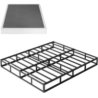 Lijqci Box Spring Queen And Cover Set, 5 Inch Metal Queen Size Box Spring Only, Low Profile Heavy Duty Bed Base Structure, Non-Slip, Noise Free, Easy Assembly