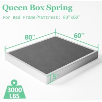 Lijqci Box Spring Queen And Cover Set, 5 Inch Metal Queen Size Box Spring Only, Low Profile Heavy Duty Bed Base Structure, Non-Slip, Noise Free, Easy Assembly