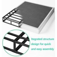 Lijqci Box Spring Queen And Cover Set, 5 Inch Metal Queen Size Box Spring Only, Low Profile Heavy Duty Bed Base Structure, Non-Slip, Noise Free, Easy Assembly