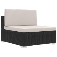 Vidaxl 4 Piece Outdoor Sofa Set - Scandinavian Style Poly Rattan Patio Furniture Set With Cushions - Black And Cream White, Easy To Assemble