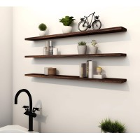 Ikjzizp 48 Inch Rustic Farmhouse Floating Shelves For Wall Decor Storage Wood Wooden Wall Shelves For Bedroom Bathroom Kitchen L