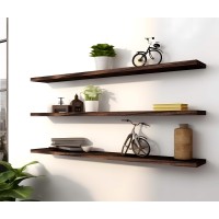 Ikjzizp 48 Inch Rustic Farmhouse Floating Shelves For Wall Decor Storage Wood Wooden Wall Shelves For Bedroom Bathroom Kitchen L