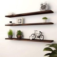 Ikjzizp 48 Inch Rustic Farmhouse Floating Shelves For Wall Decor Storage Wood Wooden Wall Shelves For Bedroom Bathroom Kitchen L