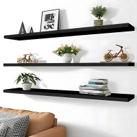 Ikjzizp 48 Inch Rustic Farmhouse Floating Shelves For Wall Decor Storage Wood Wooden Wall Shelves For Bedroom Bathroom Kitchen L