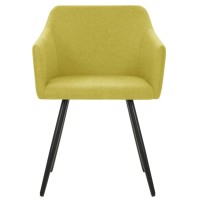 Vidaxl Dining Chairs For Kitchen Or Dining Room - Set Of 4, Modern Design With Metal Frame, Colored In Vibrant Green Fabric Covering, Easy Assembly