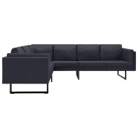 Vidaxl Corner Sofa In Dark Gray Fabric - Contemporary Design With Removable Cushions And Sturdy Wooden Legs