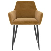 Vidaxl Modern Velvet Dining Chairs - Set Of 2, Luxurious Comfort And Sturdy Support With Metal Legs, Perfect For Kitchen And Dining Room, Brown