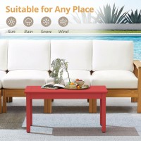 Lue Bona Outdoor Coffee Table Rectangle Hdps Patio Coffee Tables For Outside All Weather Patio Coffee Table With Slatted Table