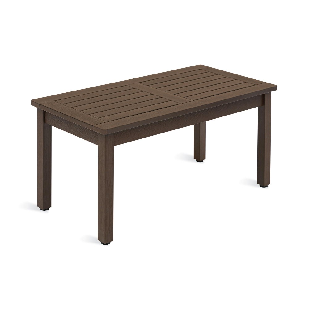 Lue Bona Outdoor Coffee Table Rectangle Hdps Patio Coffee Tables For Outside All Weather Patio Coffee Table With Slatted Table