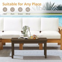 Lue Bona Outdoor Coffee Table Rectangle Hdps Patio Coffee Tables For Outside All Weather Patio Coffee Table With Slatted Table