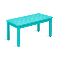 Lue Bona Outdoor Coffee Table Rectangle Hdps Patio Coffee Tables For Outside All Weather Patio Coffee Table With Slatted Table