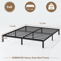 Hobinche 10 Inch Full Size Bed Frame No Box Spring Needed Heavy Duty Metal Platform Mattress Foundation With Steel Slats Non