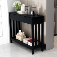 TaoHFE Black Entryway Table with Drawer Modern Wood Narrow Console Table with Storage Hallway Table Sofa Tables for Living Room,Entrance Tables for Front Door Corridor, Office, Black