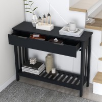TaoHFE Black Entryway Table with Drawer Modern Wood Narrow Console Table with Storage Hallway Table Sofa Tables for Living Room,Entrance Tables for Front Door Corridor, Office, Black