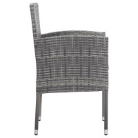 Vidaxl Outdoor Patio Chairs - Set Of 2 Anthracite Gray Poly Rattan Chairs With Heavy-Duty Steel Frame & Removable Cushions - Water-Resistant Maintenance-Free Garden Furniture